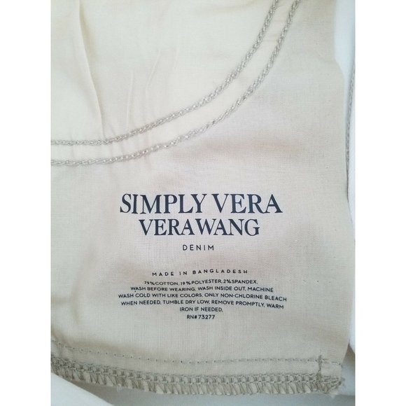 Simply Vera Wang Women's Bootcut Mid Rise Jeans Color Ivory Silk Size 2 New - Picture 5 of 8
